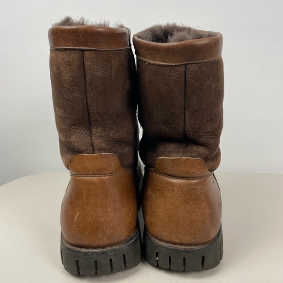 UGG Australia Beacon Sheepskin Lined Men's‎ Chestnut Brown Leather Boots - Picture 11 of 15